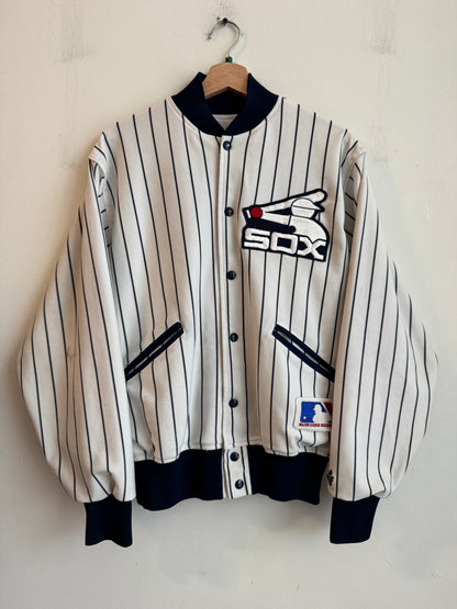 80s Chicago White Sox Vintage Pinstripe Coach Jacket (M)