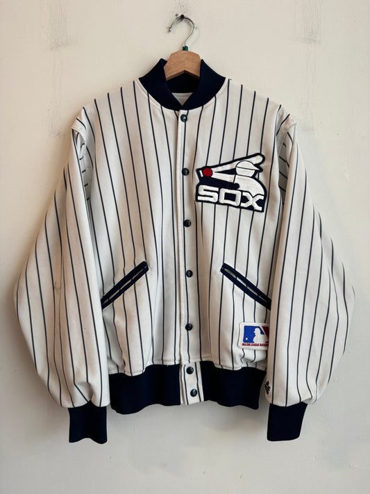 80s Chicago White Sox Vintage Pinstripe Coach Jacket (M)