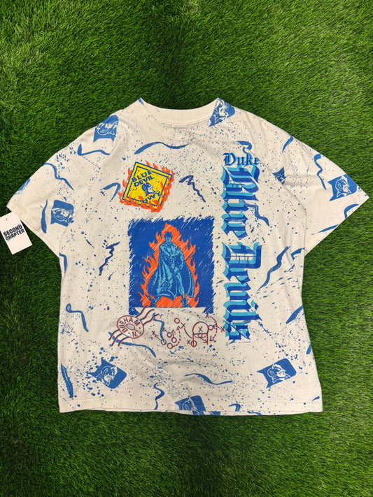 90s Duke Blue Devils Mascot AOP College Tee (XL)