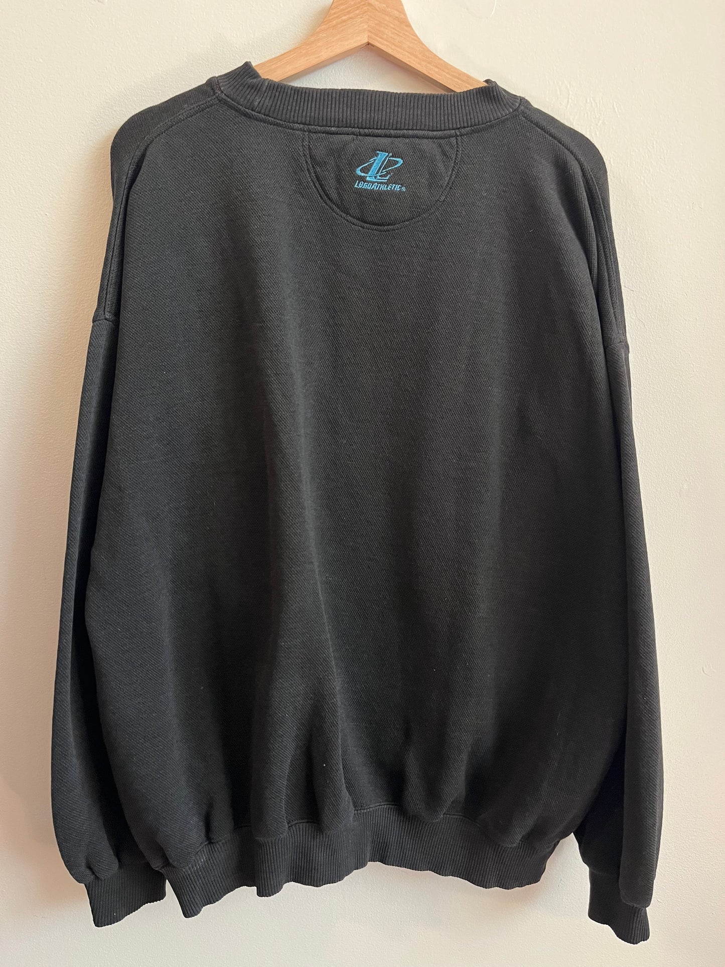 90s Carolina Panthers Logo Athletic Black Crewneck (XXL)