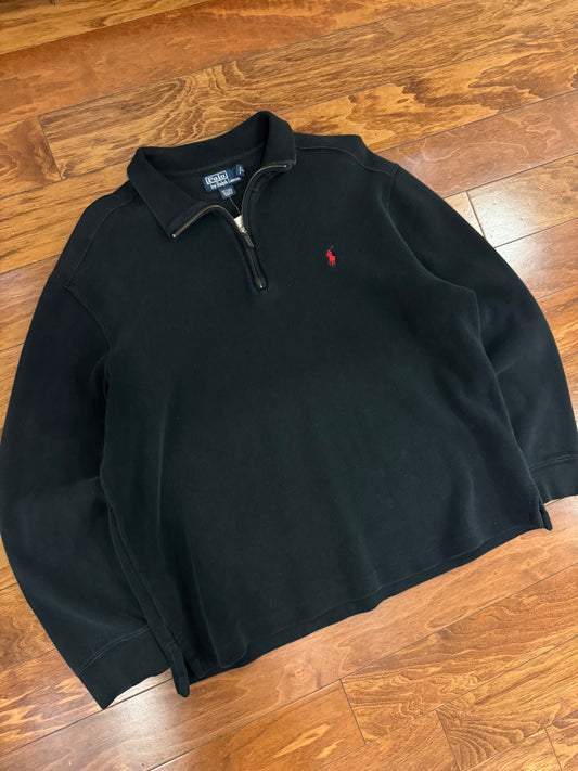 90s Polo Ralph Lauren Quarter Zip Sweater (XL)