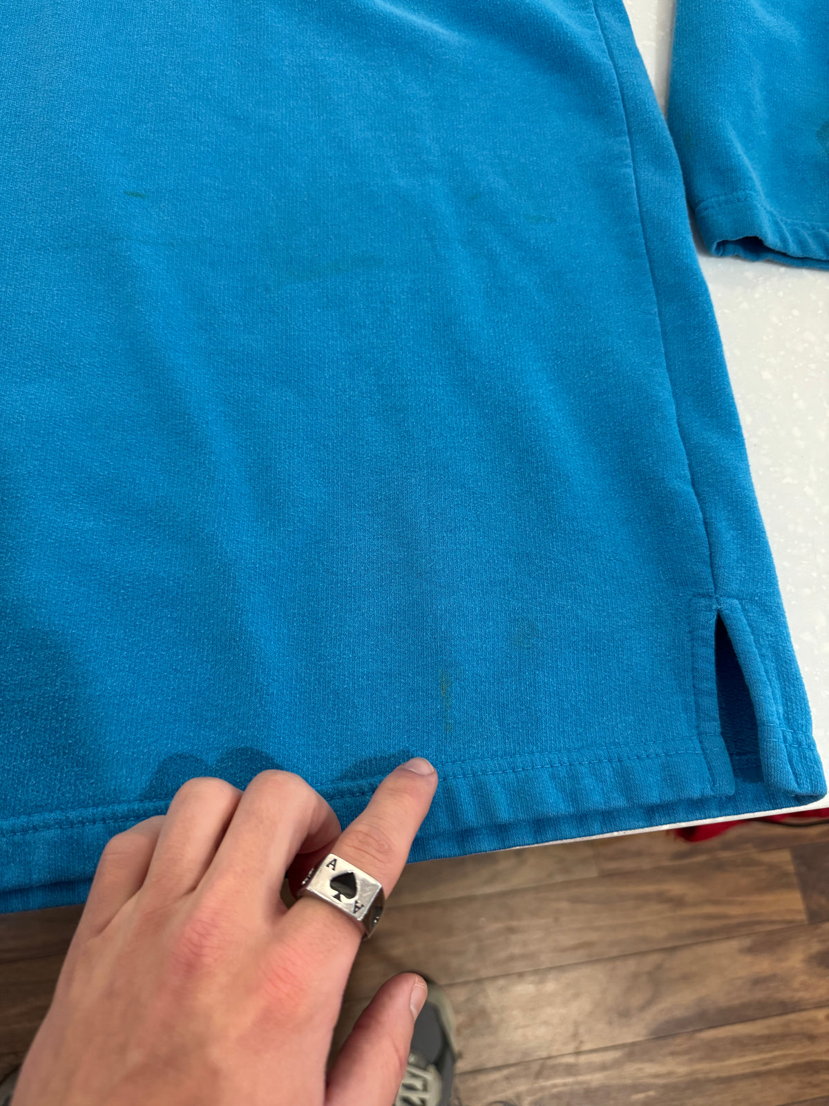 00s Carolina Panthers Electric Blue Cat Scratch Crewneck (XL)