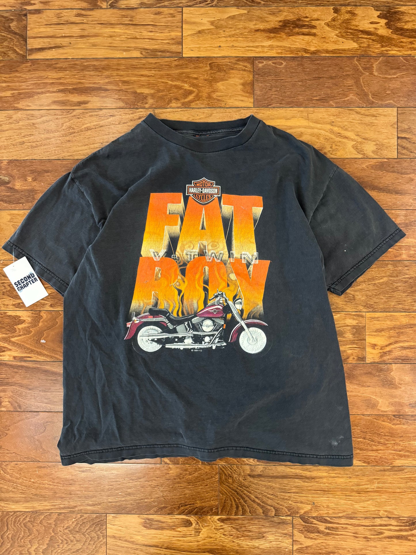 1999 Harley Davidson Fat Boy Faded Vintage Tee (L)