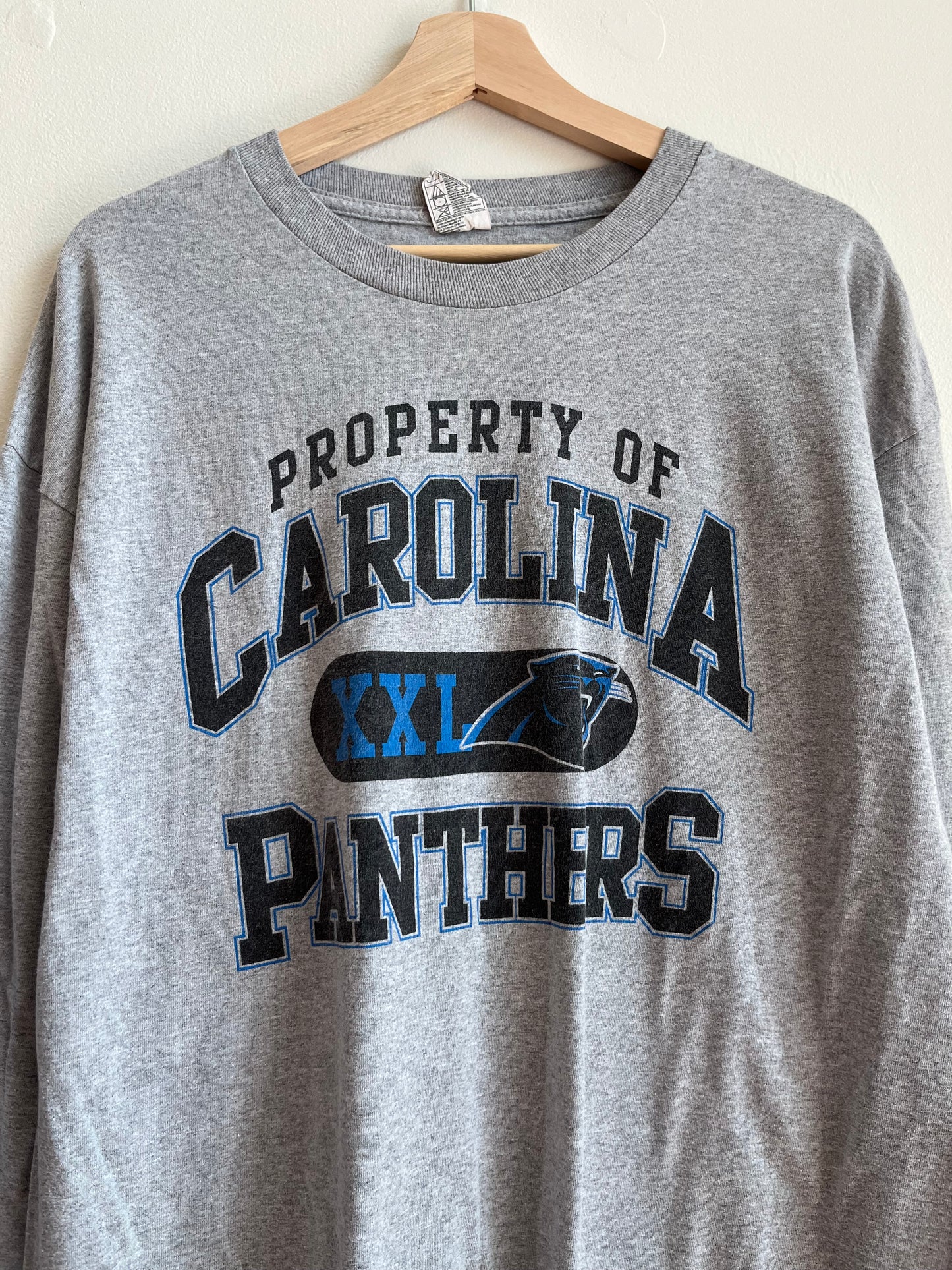 2010s Property of Carolina Panthers XXL Spell Out Grey Long Sleeve (XL)