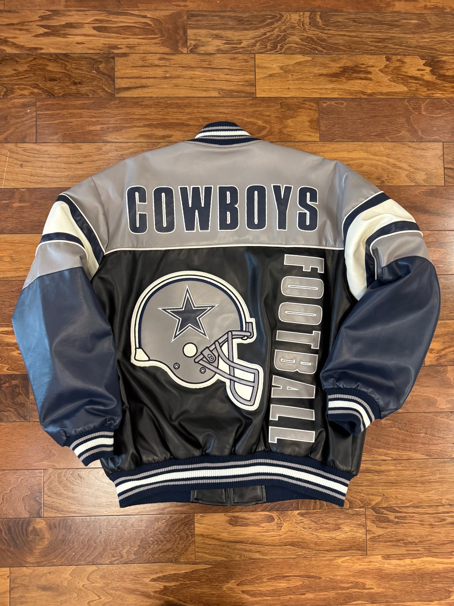 00s Dallas Cowboys Embroidered Leather Jacket (XL)