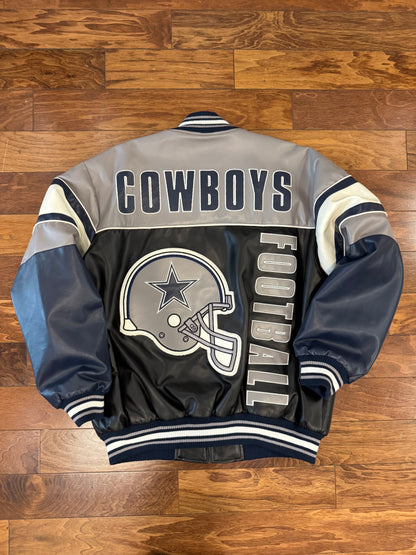 00s Dallas Cowboys Embroidered Leather Jacket (XL)