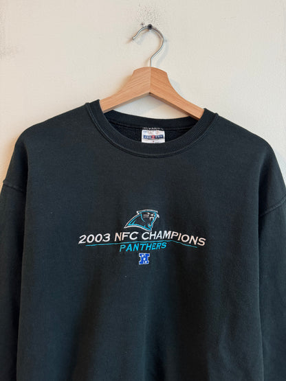 2003 Carolina Panthers NFC Champions Jerzees Crewneck (M)