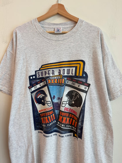 1999 Broncos v Falcons Super Bowl Ticket Tee (XL)