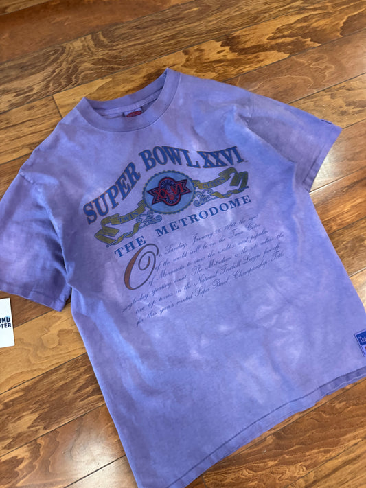 1992 Super Bowl XXVI Vintage Purple Dyed Tee (XL)