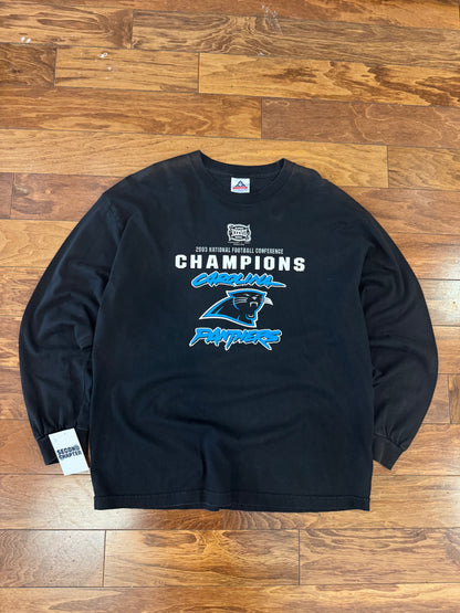 2003 Panthers Black Graphic Super Bowl XXXVIII (L)