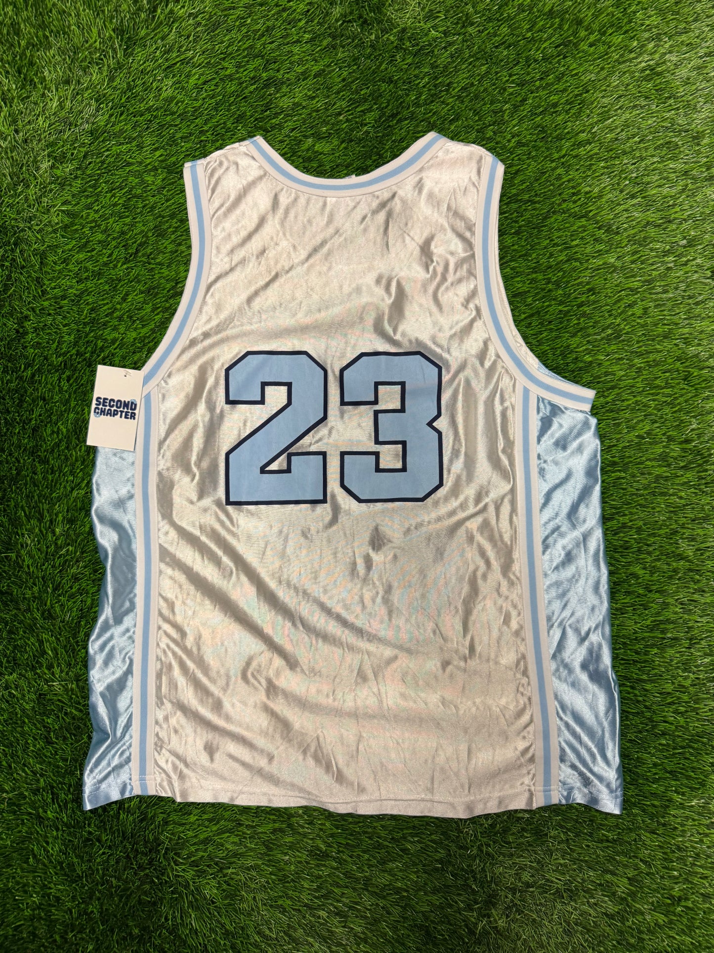 90s University of North Carolina (UNC) Michael Jordan Bottom Line NCAA Basketball Jersey (L)