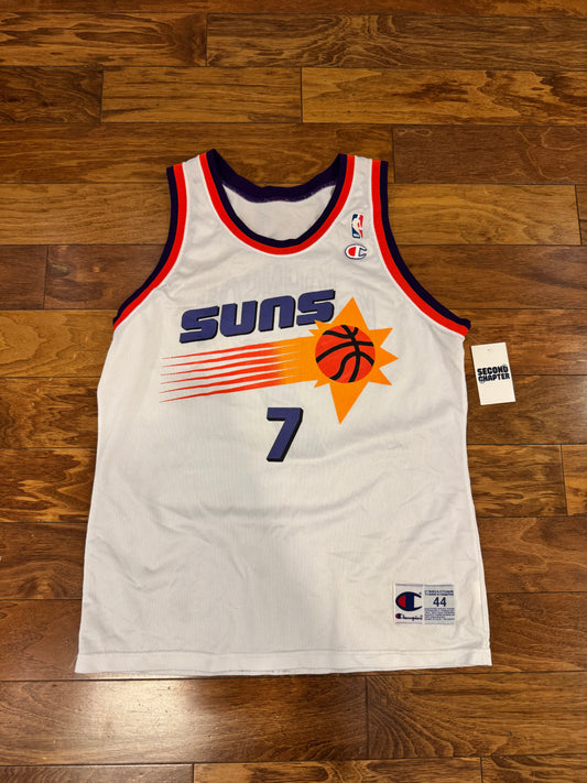 90s Phoenix Suns Kevin Johnson #7 Champion "Sun Burst" NBA Jersey (M)