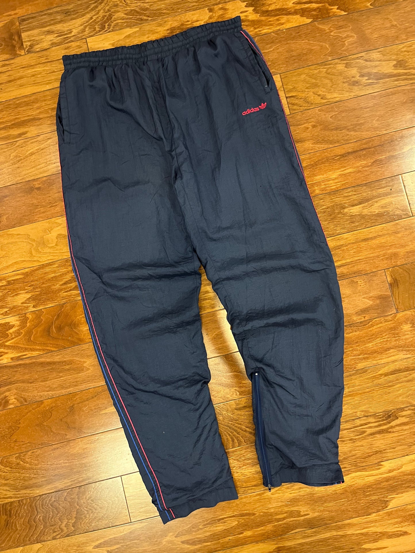 80s Adidas Navy Faded Track Pants (XL)
