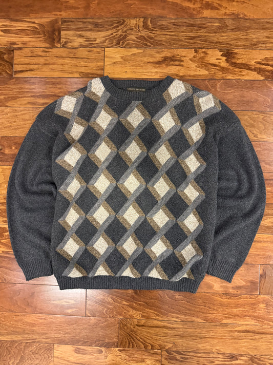 90s Liberty Diamond Print Sweater (XL)