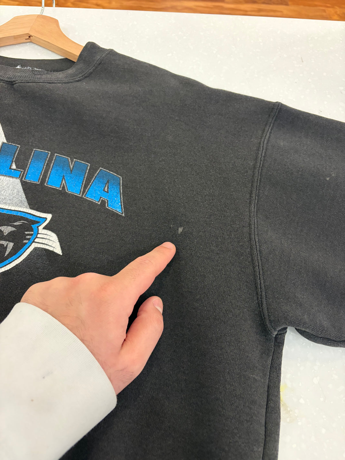 90s Carolina Panthers Stained Starter Shadow Crewneck (XL)