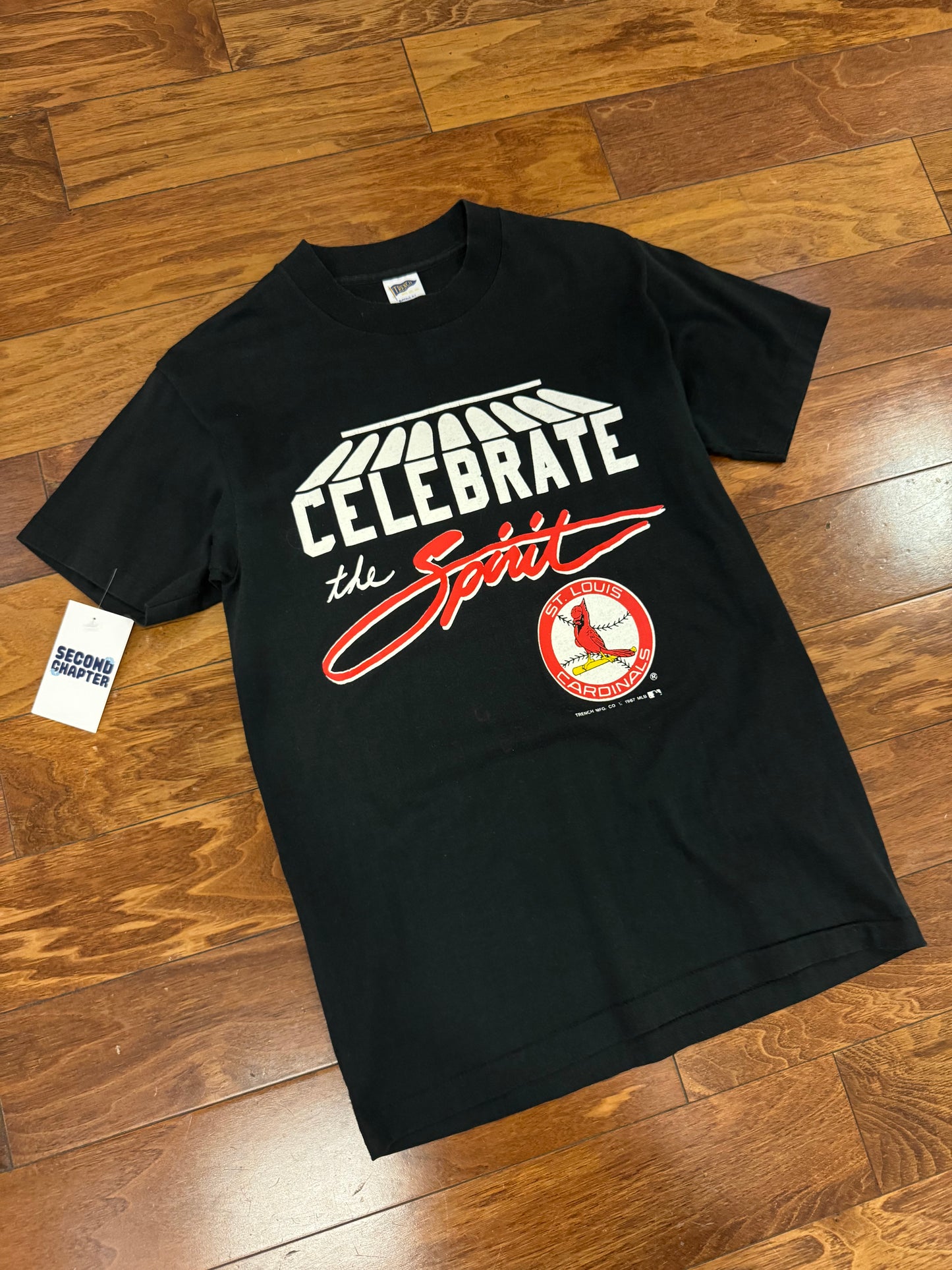 1987 St Louis Cardinals Black Vintage Tee (S)