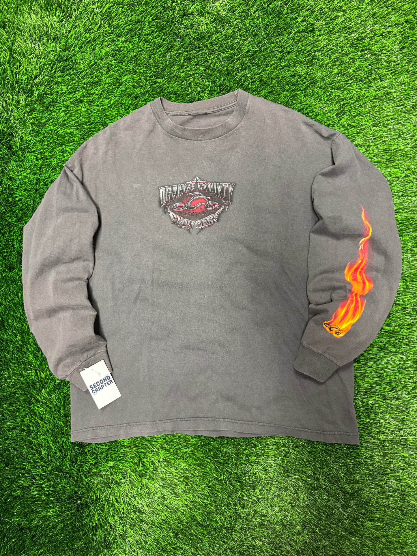 00s Orange County Choppers Vintage Flame Long Sleeve Tee (XL)