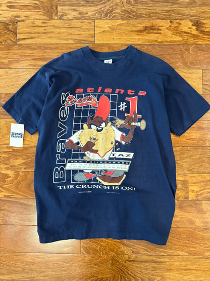 1993 Atlanta Braves Looney Tunes Taz MLB Tee (L)