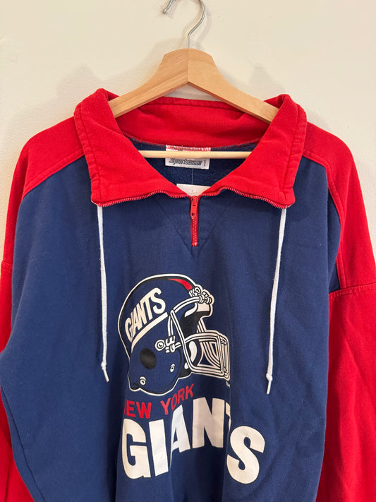 90s New York Giants Hammer Sportswear Quarter Zip Crewneck (M)