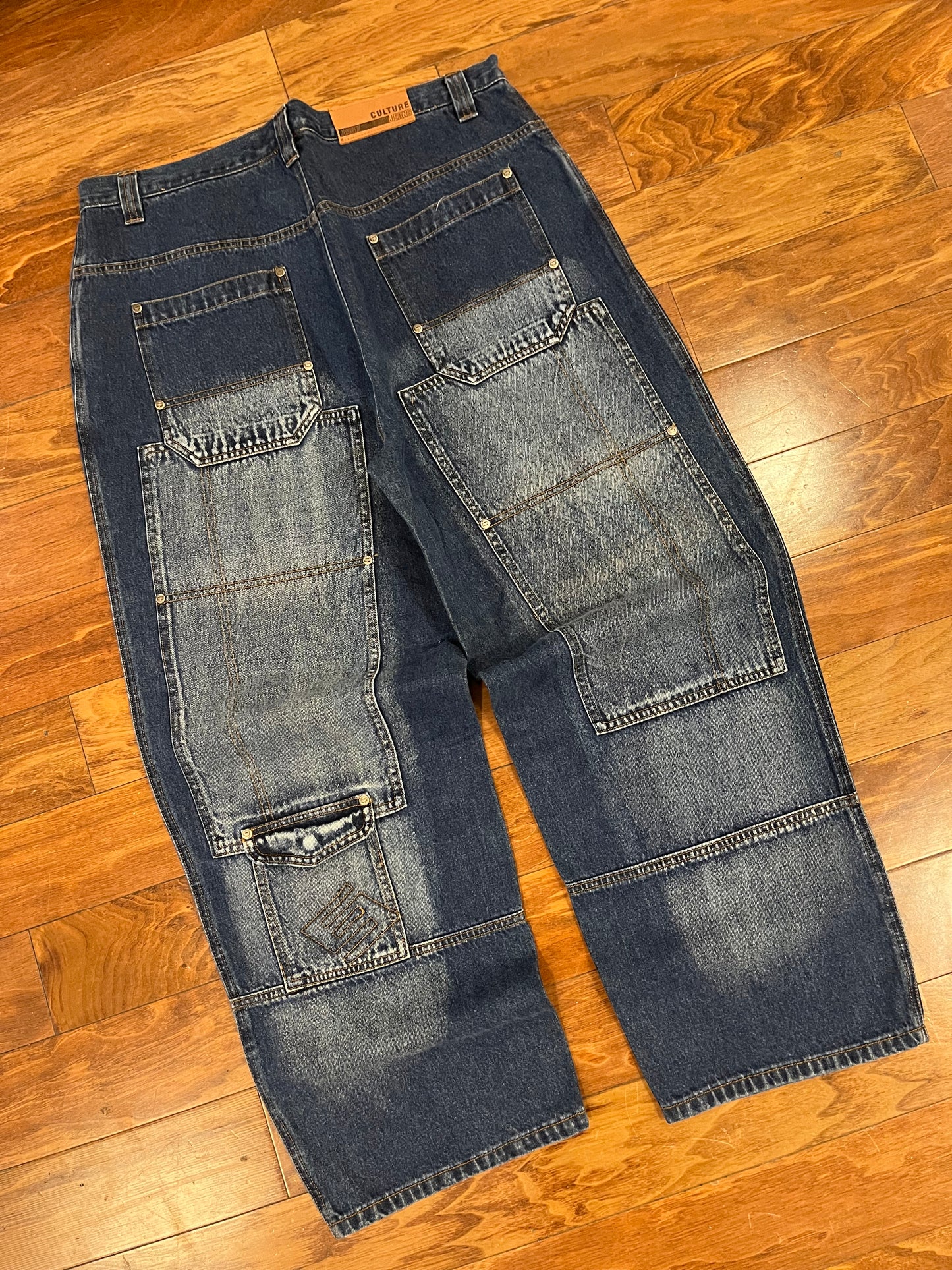 00s Culture Double Knee Baggy Jeans (38x30)