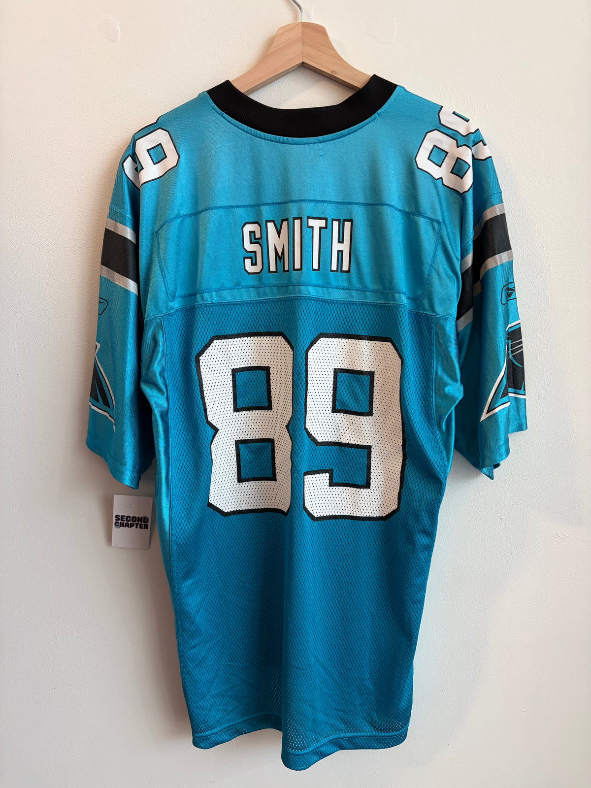 00s Carolina Panthers Steve Smith Reebok Blue Jersey (M)