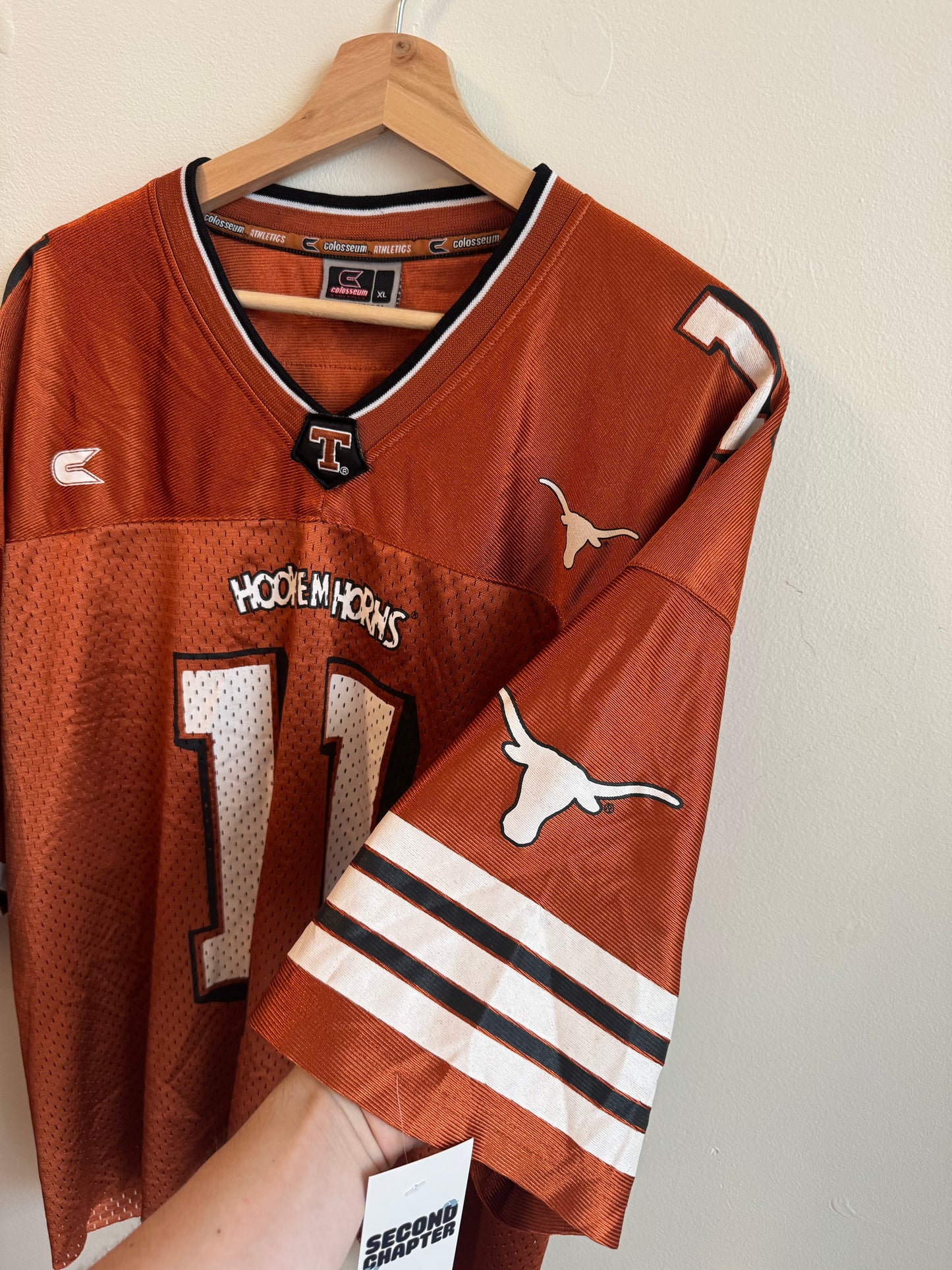 00s Texas "Hook Em Horns" Colosseum Football Cropped Jersey (XL)