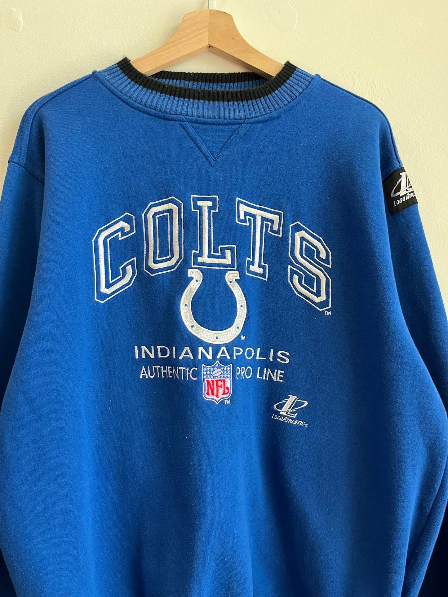 90s Indianapolis Colts Logo Athletic Embroidered Crewneck (L)