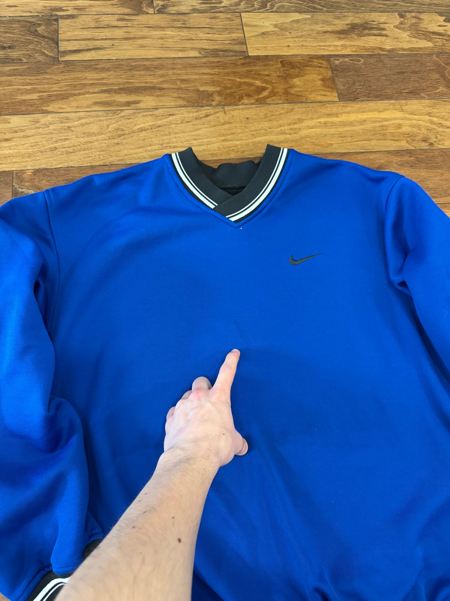 90s Nike Fit Essential Swoosh Blue Crewneck (M)