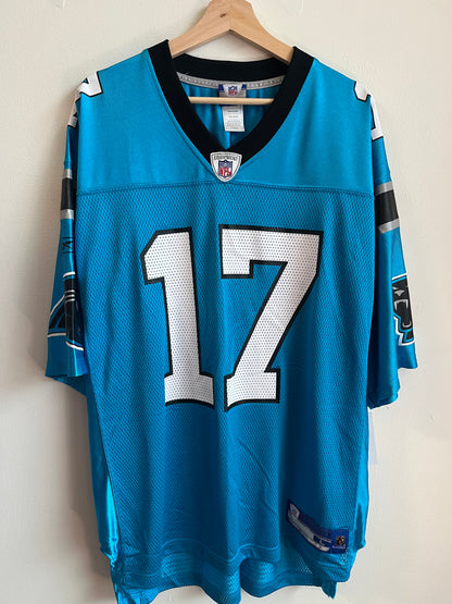 00s Carolina Panthers Jake Delhomme Blue Reebok Jersey (L)