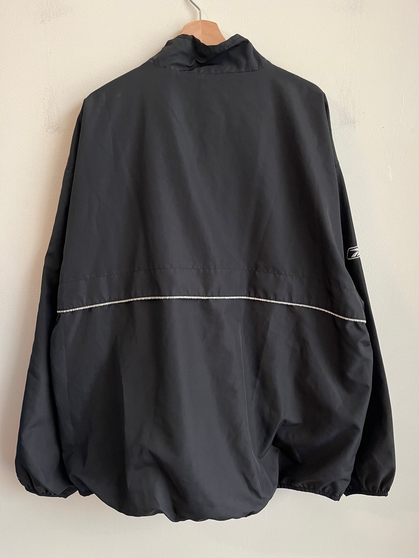 00s Carolina Panthers 1/4th Zip Black Reebok Windbreaker (XXL)