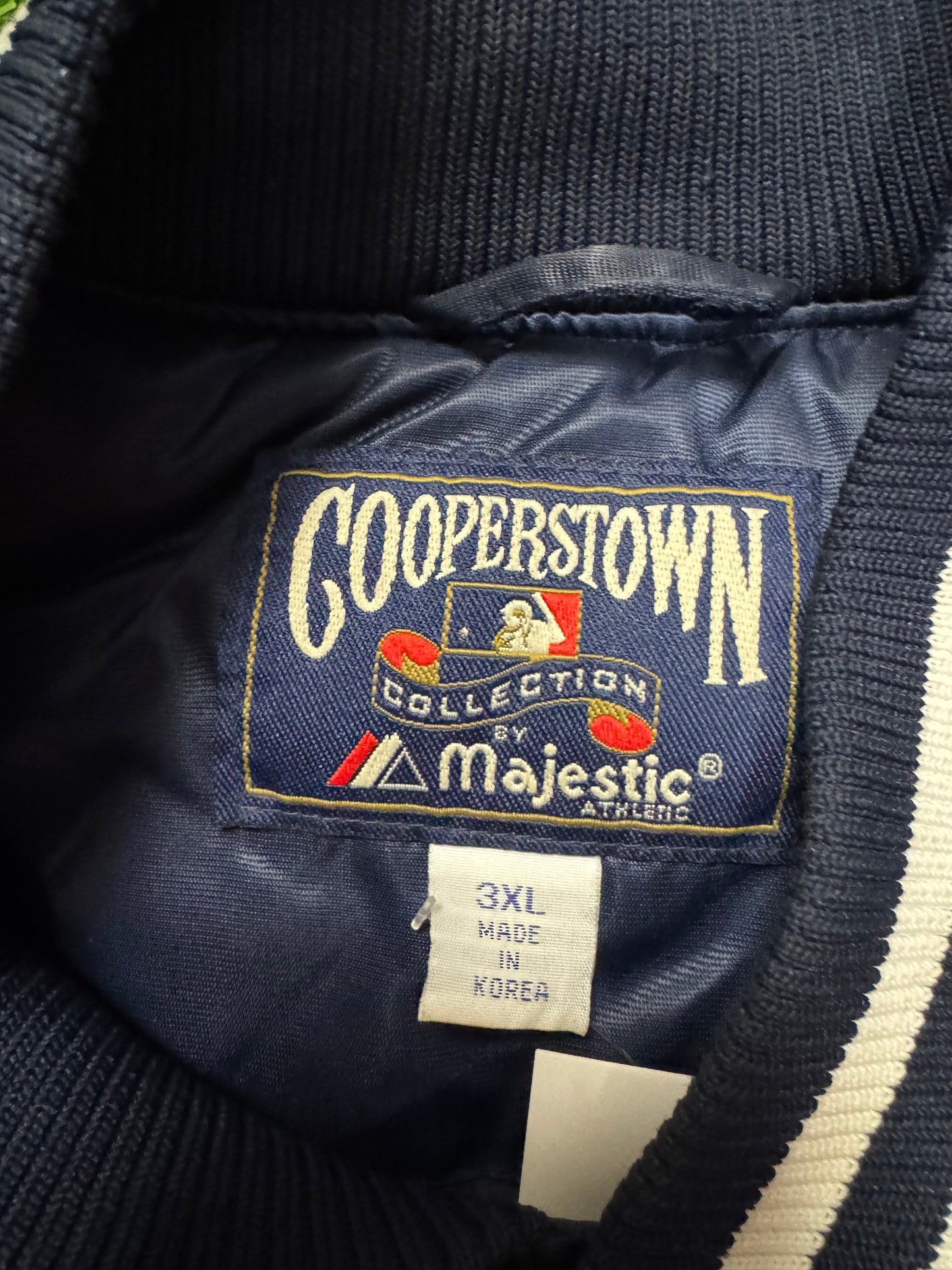 90s New York Yankees Vintage Spell Out Majestic Satin Jacket (XXXL)