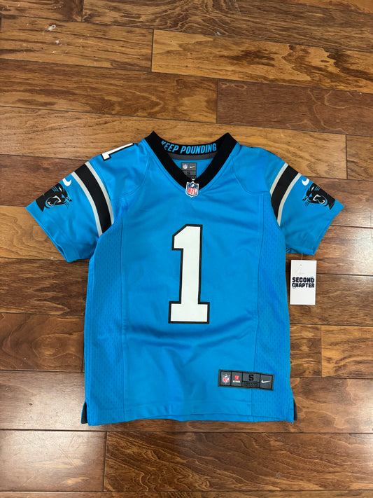 00s Panthers Cam Newton Blue Jersey (YS)