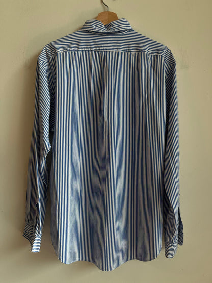 00s Polo Ralph Lauren Blue Striped Dress Shirt (L)