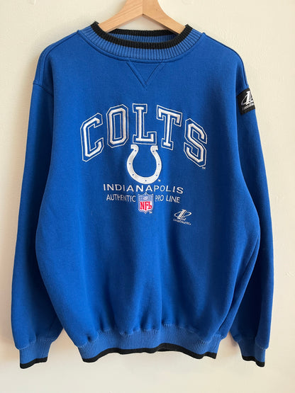 90s Indianapolis Colts Logo Athletic Embroidered Crewneck (L)