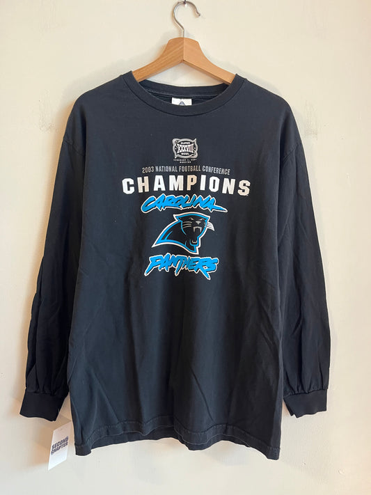 2003 Carolina Panthers Conference Champions Black Long Sleeve Shirt (L)