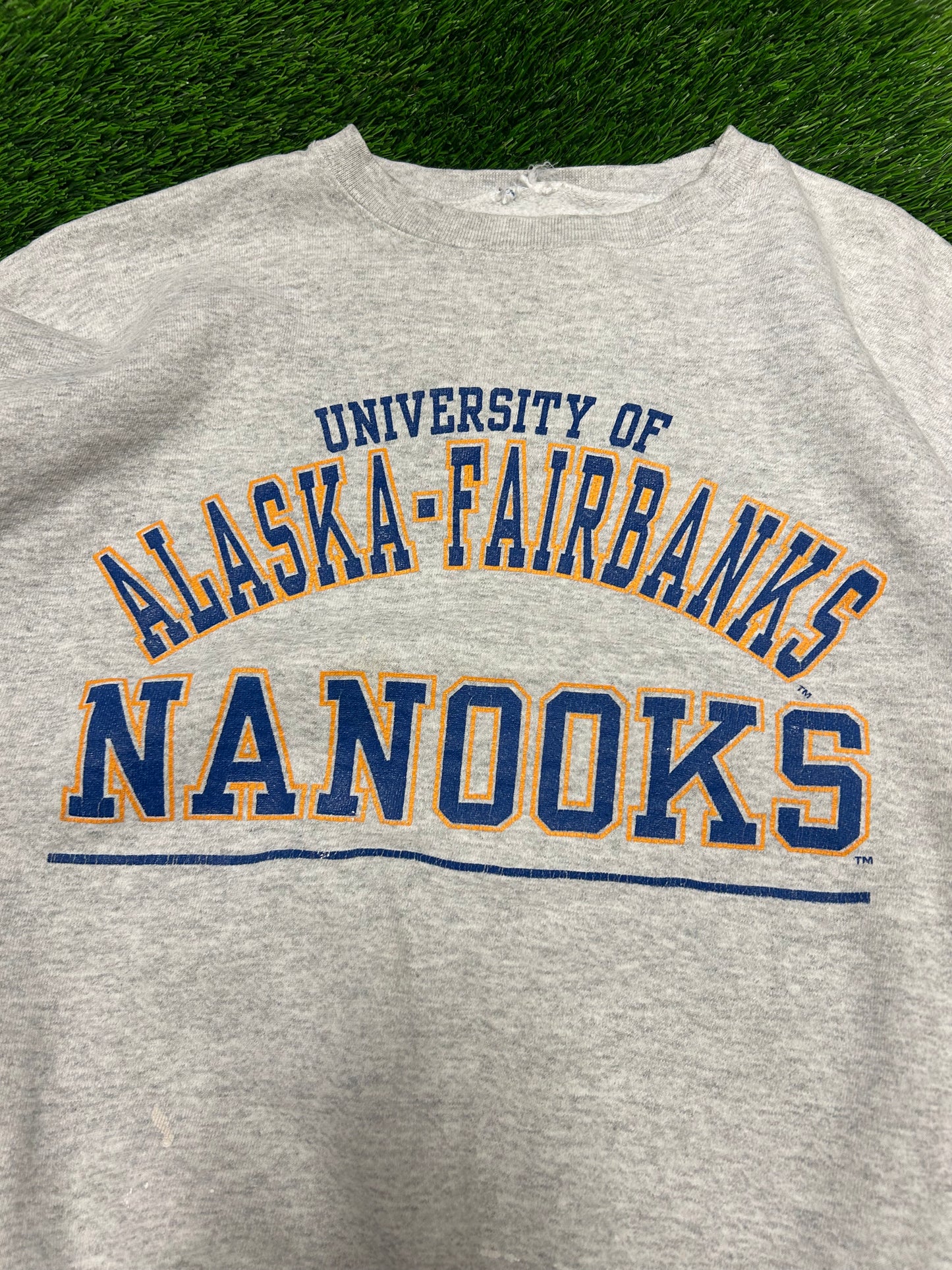 90s University Of Alaska-Fairbanks Nanooks Spell Out Crewneck (XL)