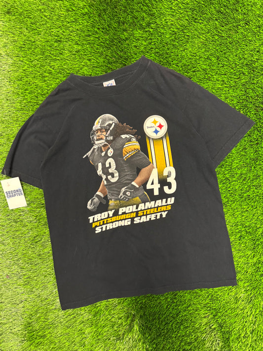 00s Pittsburgh Steelers Troy Polamalu #43 Tee (M)