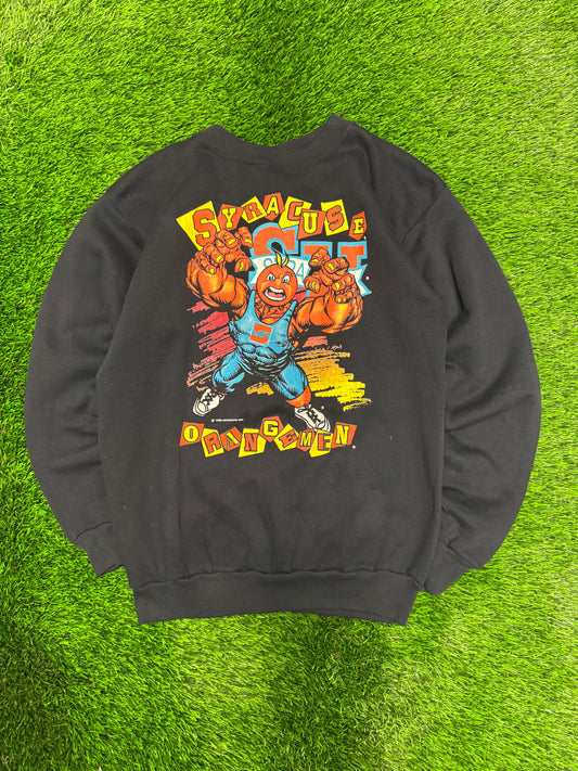 1992 Syracuse University Orangemen Big Mascot Vintage Old Logo Crewneck (L)