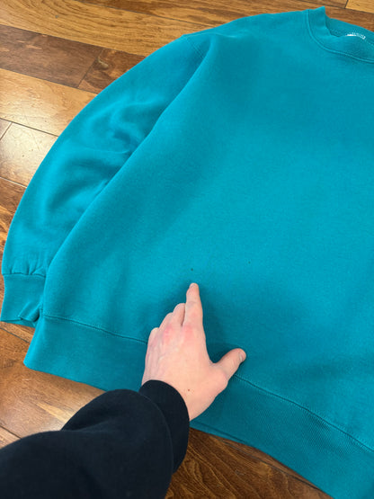90s New York Yankees BVD Teal Embroidered Crewneck (XL)