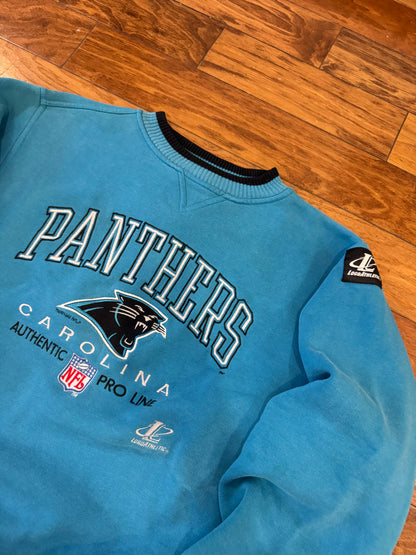 1993 Carolina Panthers Logo Athletic Blue Embroidered Crewneck (L)
