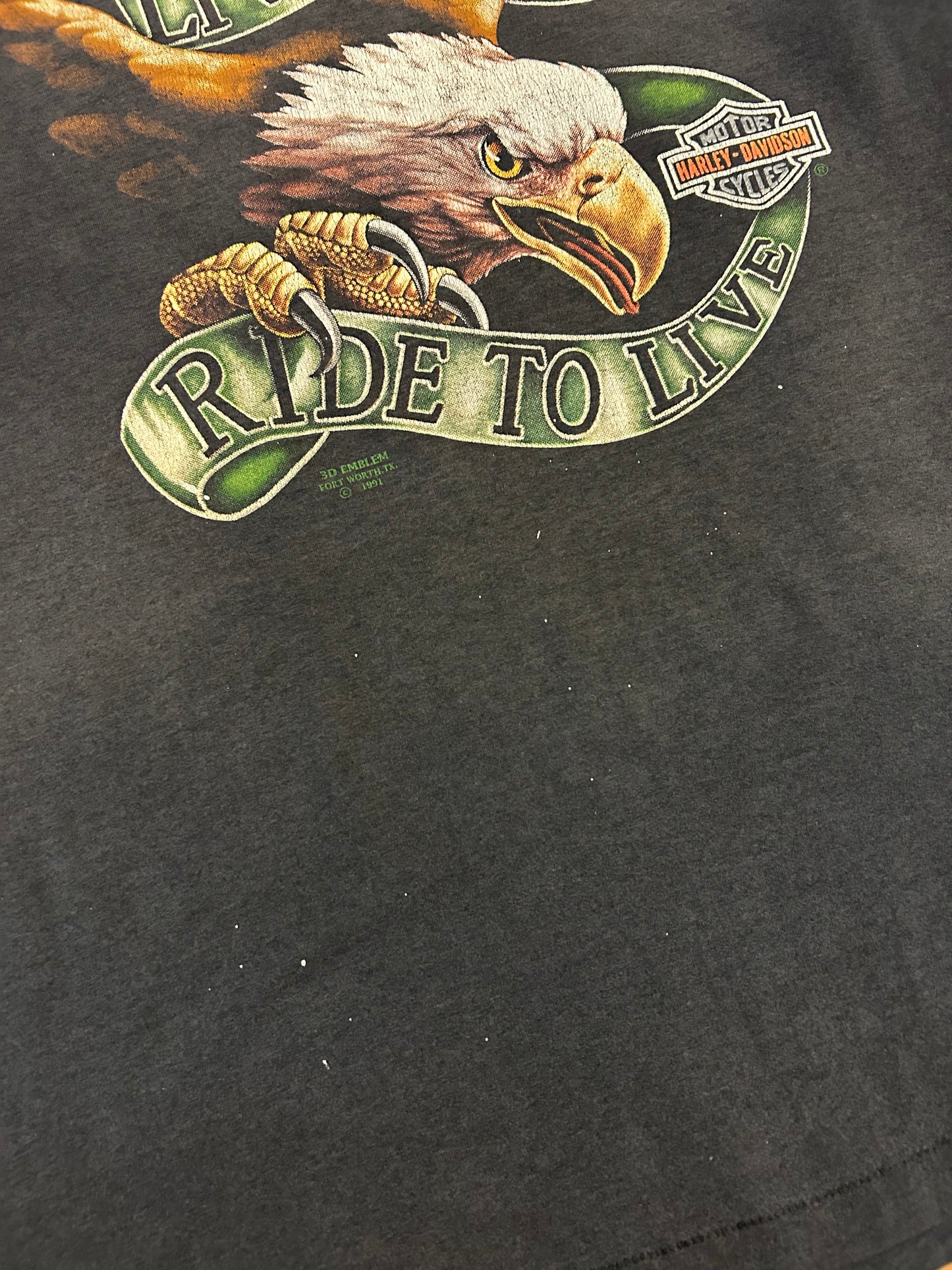 1991 Harley Davidson Eagle Graphic 3D Emblem Tee (XL)