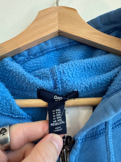 00s Gap Baby Blue Full Zip Spell Out Hoodie (XL)