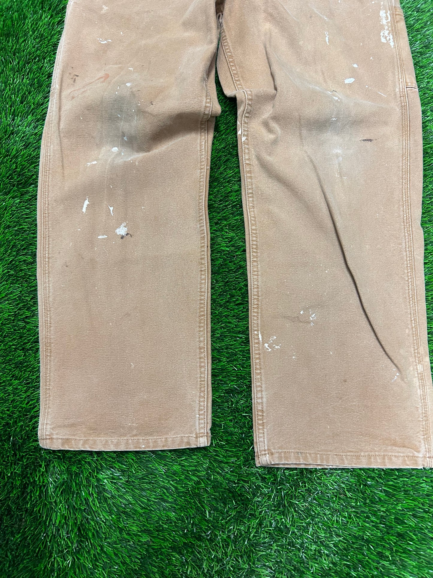 Carhartt Tan Paint Splatter Carpenter Pants (34 x 32)