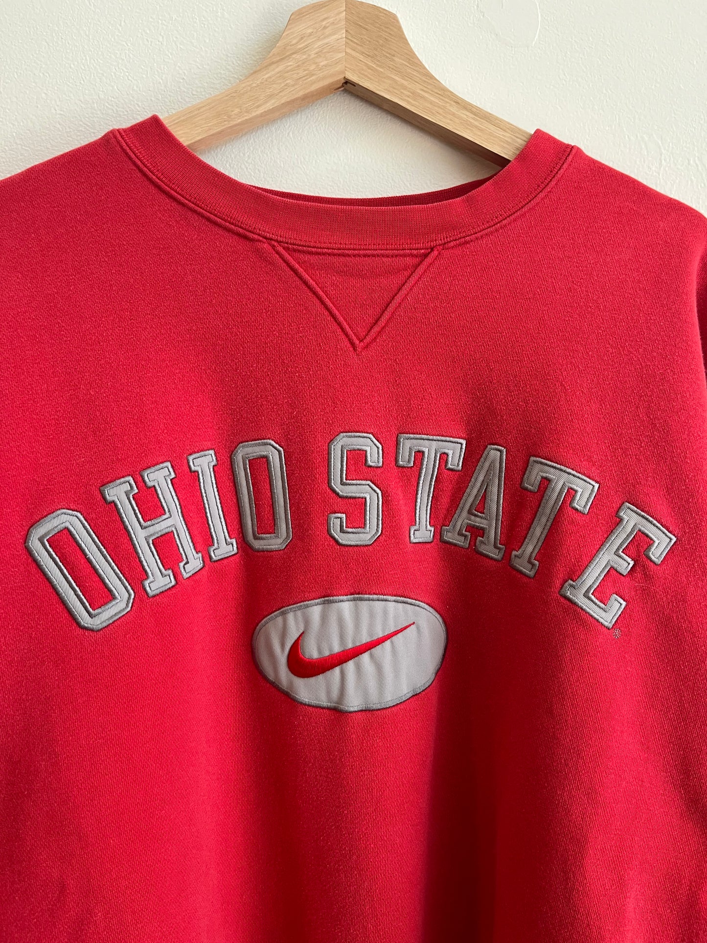 90s Ohio State Nike Embroidered Swoosh Oversized Crewneck (L)