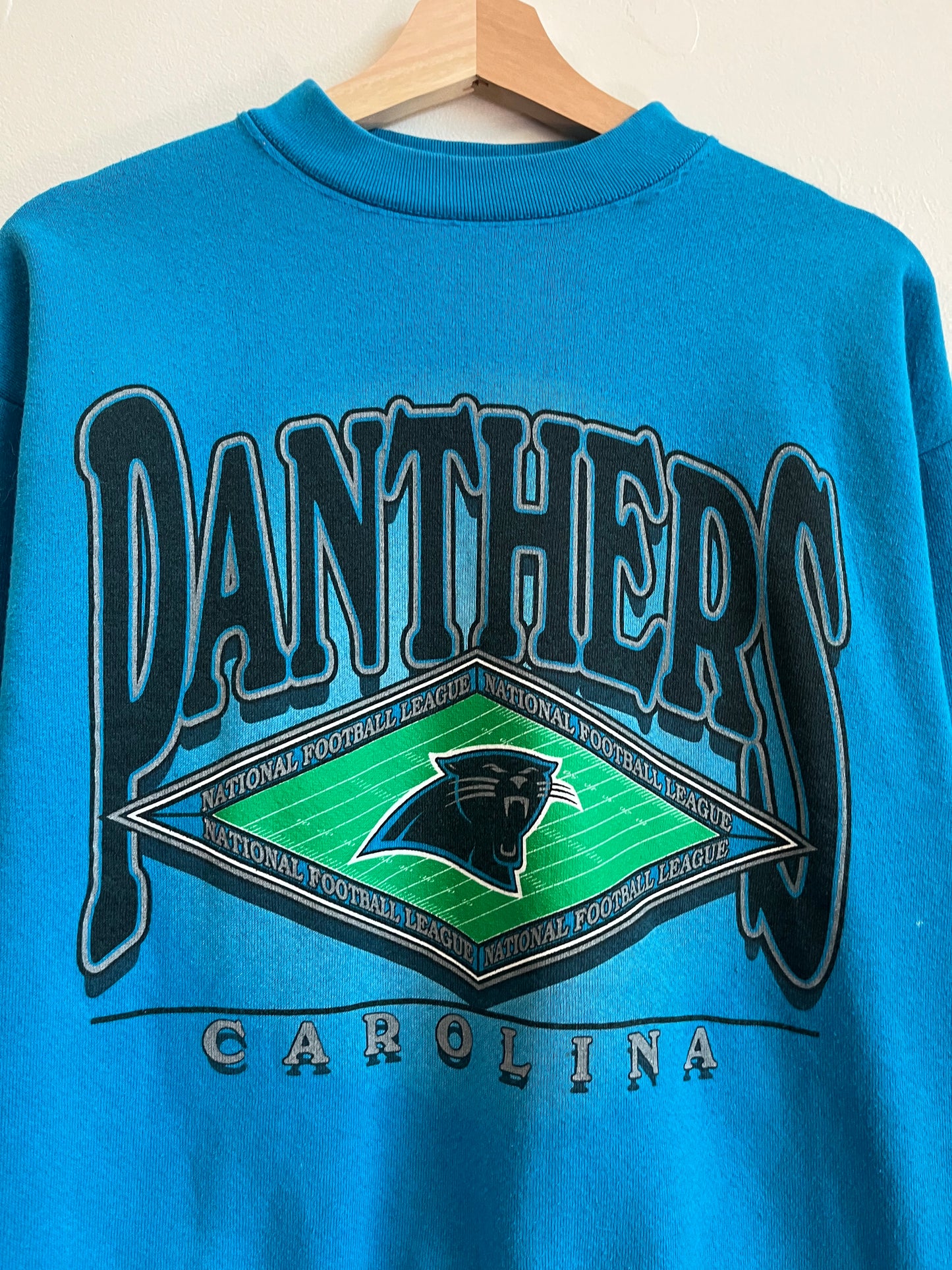 90s Carolina Panthers Logo 7 Blue Crewneck (M)