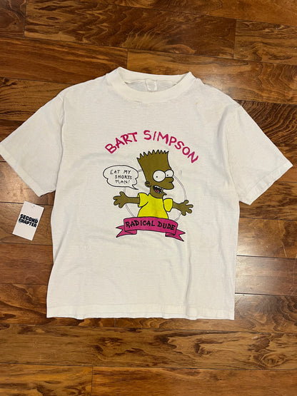 90s Bart Simpson Radical Dude Bootleg Distressed Tee (M)
