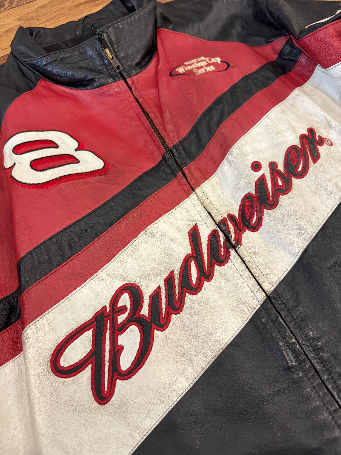 00s Dale Earnhardt Jr. Budweiser Nascar Vintage Wilson Leather Jacket (XL)