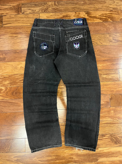 00s Coogi Embroidered Black Jeans (36 x 34)
