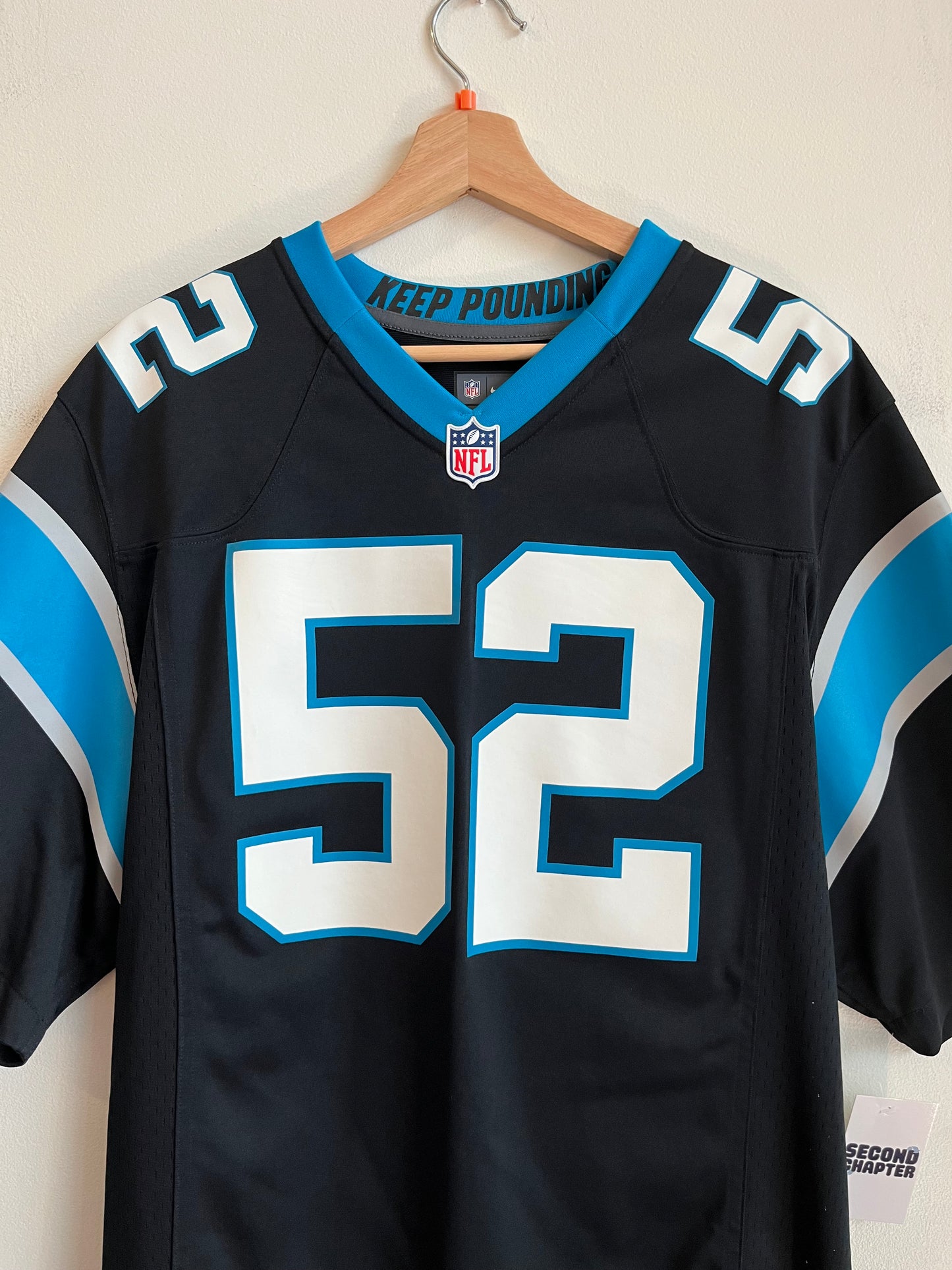 00s Carolina Panthers Jon Beason Home Nike Jersey (L)