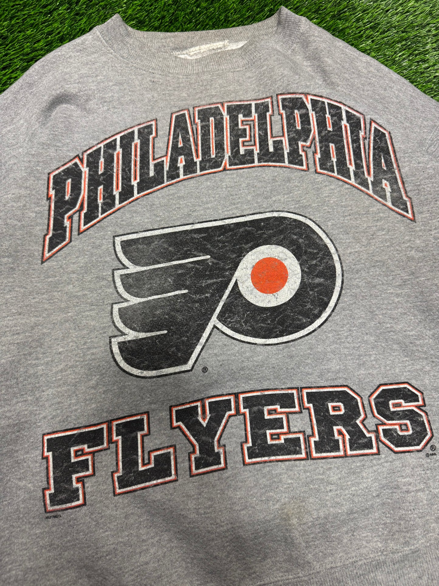 00s Philadelphia Flyers Vintage NHL Spell Out Crewneck (XL)